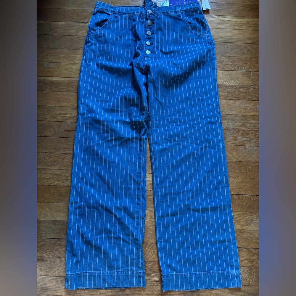 NWT Anthropologie M.i.h. Lightweight Denim Paradise Striped Jeans - Picture 4 of 7